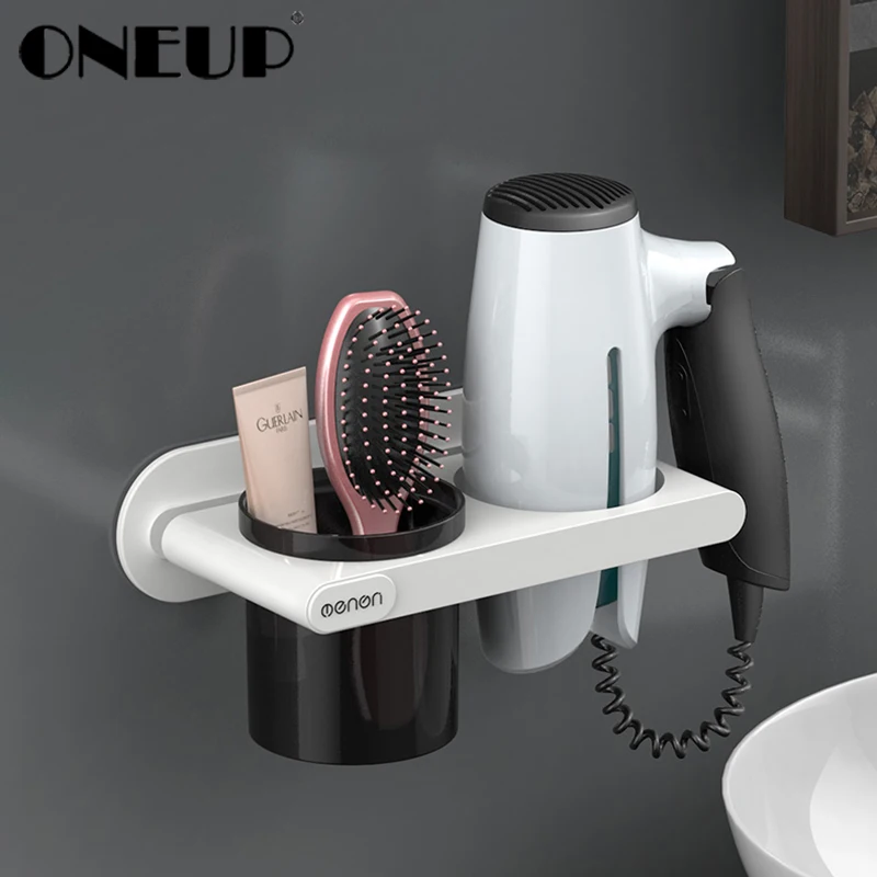 ONEUP Hair Dryer Holder With Cup Households Wall Mount Hair Dryer Storage Shelf Plastic Organizer Rack Bathroom Accessories Set
ONEUP Hair Dryer Holder With Cup Households Wall Mount Hair Dryer Storage Shelf Plastic Organizer Rack Bathroom Accessories Set