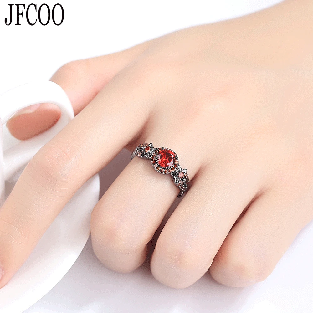 For Women New Design Crystal Red Round Zircon Female Ring Black Gold Filled Party anniversary Rings Jewelry Dropshipping
For Women New Design Crystal Red Round Zircon Female Ring Black Gold Filled Party anniversary Rings Jewelry Dropshipping