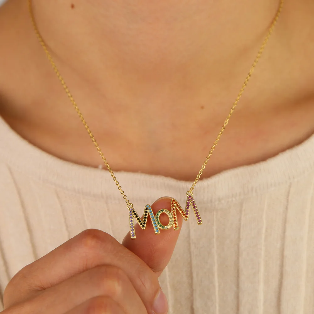 100% 925 sterling silver Mother's Day gift love letter MAMA MoM Jewelry hot fashion colorful cz paved rainbow Pendant Necklace
100% 925 sterling silver Mother's Day gift love letter MAMA MoM Jewelry hot fashion colorful cz paved rainbow Pendant Necklace