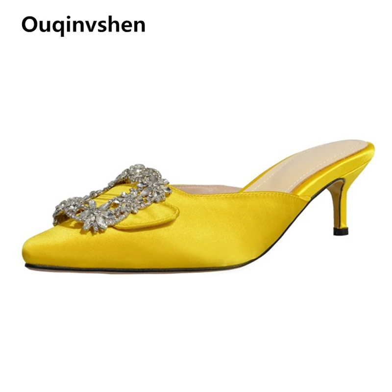 Ouqinvshen Crystal Mules High Heels Yellow Plus Size Fashion Buckle Outdoor Women Slippers Summer Round Toe Women Shoes 2019
Ouqinvshen Crystal Mules High Heels Yellow Plus Size Fashion Buckle Outdoor Women Slippers Summer Round Toe Women Shoes 2019
