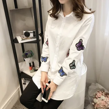 women long sleeve shirts clothes plus size xl fall white shirt butterfly office blusa feminina button down korean blouse collar
women long sleeve shirts clothes plus size xl fall white shirt butterfly office blusa feminina button down korean blouse collar