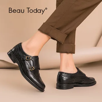 BeauToday Monk Shoes Women Buckle Straps Genuine Leather Calfkin Round Toe Lady Flats Handmade Brogue Style Shoes 21408
BeauToday Monk Shoes Women Buckle Straps Genuine Leather Calfkin Round Toe Lady Flats Handmade Brogue Style Shoes 21408