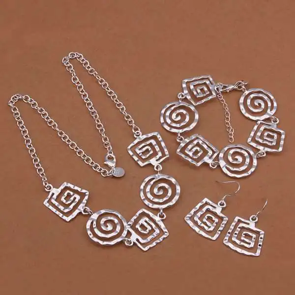 Wholesale Sterling 925 Silver Jewelry Set,925 Silver Fashion Jewelry,Square Thread Necklace+Bracelet+Earring Set SMTS431
Wholesale Sterling 925 Silver Jewelry Set,925 Silver Fashion Jewelry,Square Thread Necklace+Bracelet+Earring Set SMTS431
