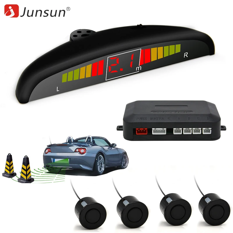 Junsun Car Led Parking Sensor Kit 4 Sensors Auto Parktronic Display Reverse Backup Radar Monitor System
Junsun Car Led Parking Sensor Kit 4 Sensors Auto Parktronic Display Reverse Backup Radar Monitor System