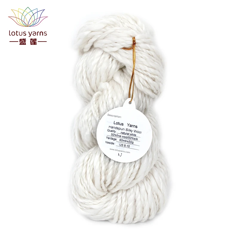 Lotus Yarns Handspun Chunky Silk Wool Yarn natural Silk Merino Wool Fiber Blended hand knitting DIY crochet
Lotus Yarns Handspun Chunky Silk Wool Yarn natural Silk Merino Wool Fiber Blended hand knitting DIY crochet