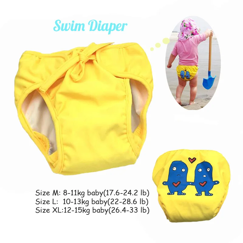 Фото Baby Swim Nappy Waterproof Adjustable Swimming Pants for 8KG-15KG Infant Boys and Girls Cartoon Swimwear Diapers | Мать и ребенок