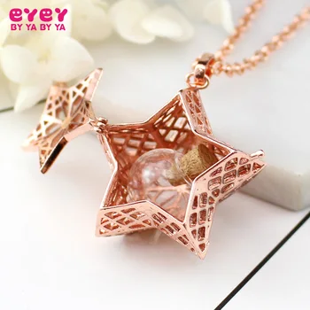 

1PC Big Star Locket with Fillable Glass Orb Memory Locket Necklace Fillable Star Pendant Fillable Jewelry Cremation Jewelry