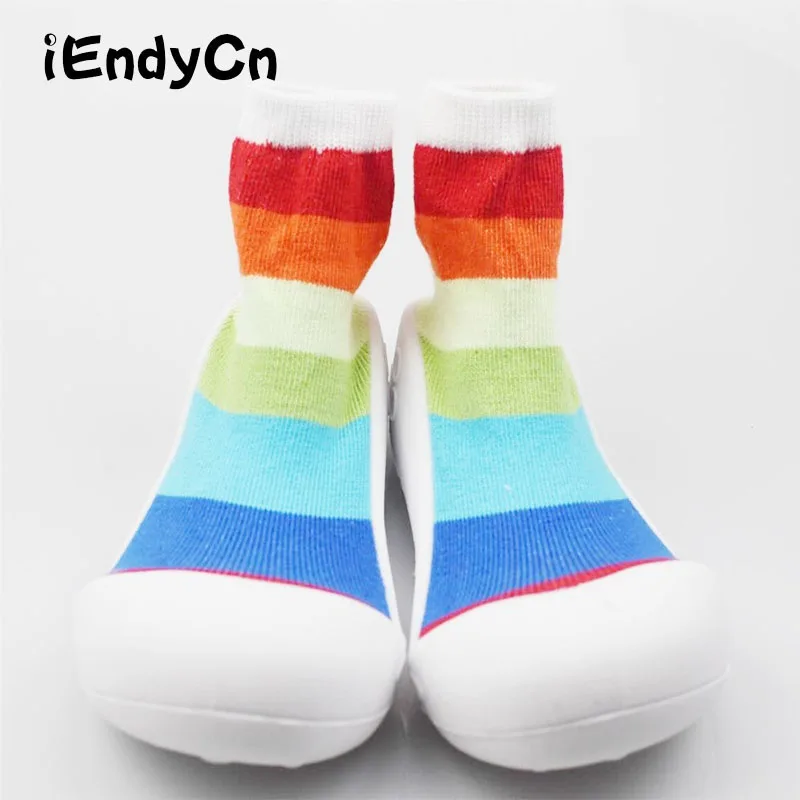 Baby Socks First Walker Solid anti slip With Rubber Soles Infant Shallow Toddler infantil HJS7055 | Детская одежда и обувь