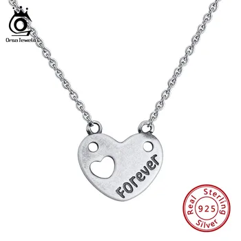 ORSA JEWELS Pure 925 Female Sweet Heart Sterling Silver Necklace Engrave Pendant Girls DIY Fashion Valentine Gift Jewelry SN144
ORSA JEWELS Pure 925 Female Sweet Heart Sterling Silver Necklace Engrave Pendant Girls DIY Fashion Valentine Gift Jewelry SN144