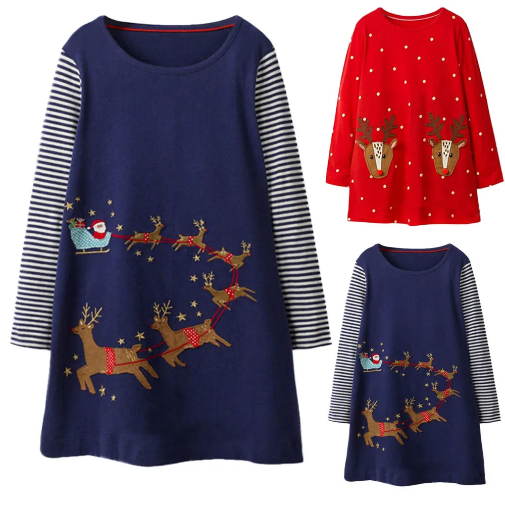 Telotuny baby girls dress Cotton Long Sleeve Stripe Deer Christmas Print Dress Denim Princess Outfit for girls now 7
Telotuny baby girls dress Cotton Long Sleeve Stripe Deer Christmas Print Dress Denim Princess Outfit for girls now 7