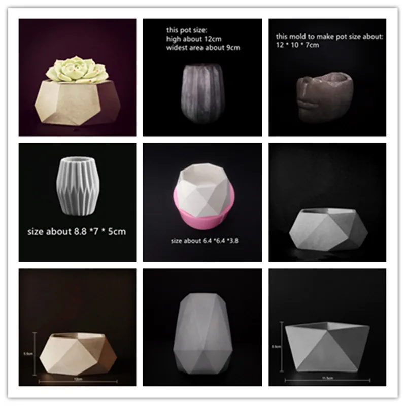 Creative Gardening Decoration Plants Flower Pot Concrete Silicone Molds DIY Cement Planter Mould for Cactus Succulents
Creative Gardening Decoration Plants Flower Pot Concrete Silicone Molds DIY Cement Planter Mould for Cactus Succulents