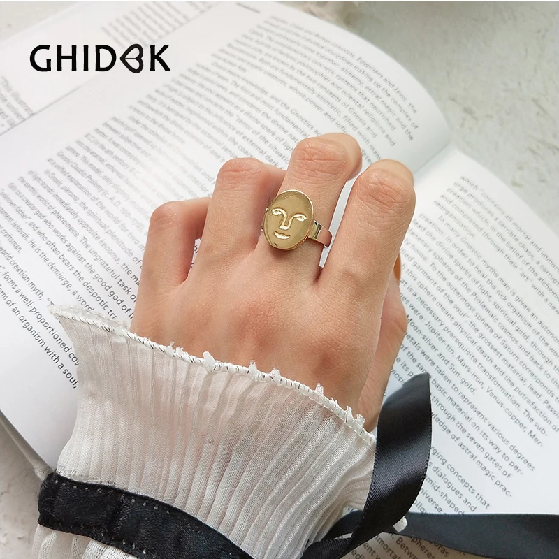 GHIDBK Genuine 925 Sterling Silver Moon Face Rings for Women Statement Adjustable Layered Rings Dainty Stacking Rings Anillos
GHIDBK Genuine 925 Sterling Silver Moon Face Rings for Women Statement Adjustable Layered Rings Dainty Stacking Rings Anillos