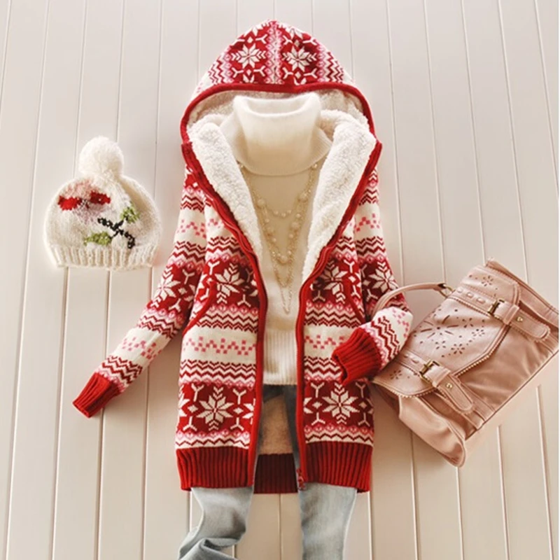 2019 Winter Sweaters Women Fleece Coat Long Sleeve Hooded Thickening Warm Knitted Cardigans Outerwear Fashion Female Knitwear
2019 Winter Sweaters Women Fleece Coat Long Sleeve Hooded Thickening Warm Knitted Cardigans Outerwear Fashion Female Knitwear
