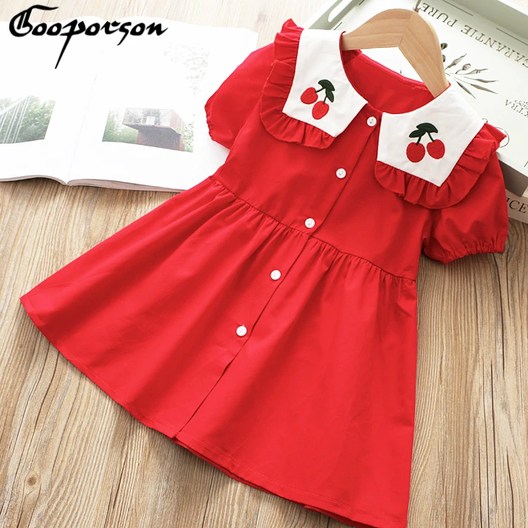 Girl Red Cherry Embroidered Dress Children's Wear Cute Fashion Baby Girl's Summer Casual Dress Princess Dress
Girl Red Cherry Embroidered Dress Children's Wear Cute Fashion Baby Girl's Summer Casual Dress Princess Dress