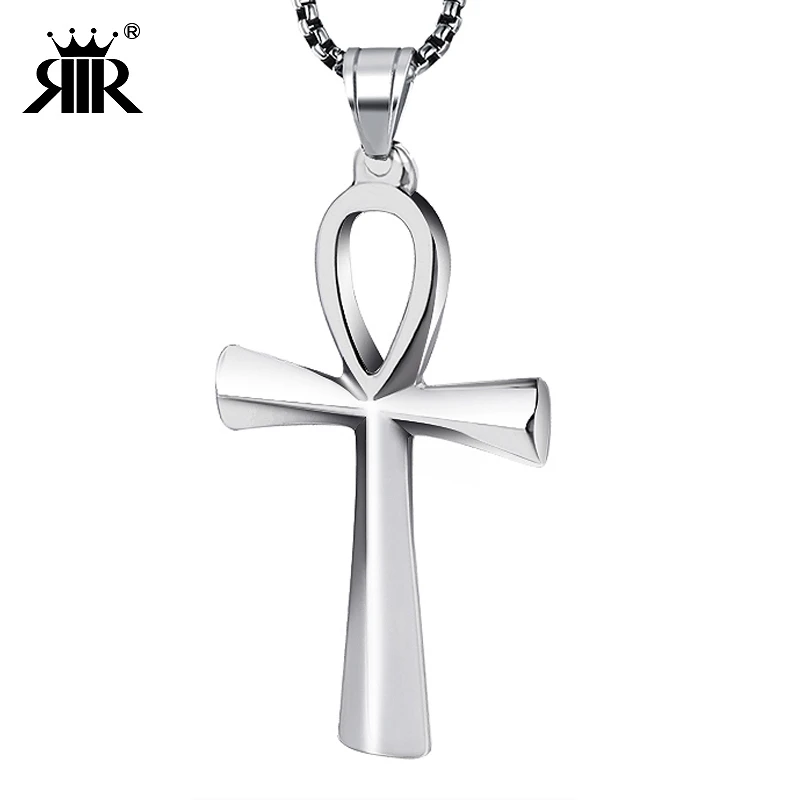 

RIR Anniyo Egyptian Ankh Cross Pendant Necklace Chain Woman,Gold Color Charms Jewelry Girls Egypt Hieroglyphs,Crux Ansata LP1564