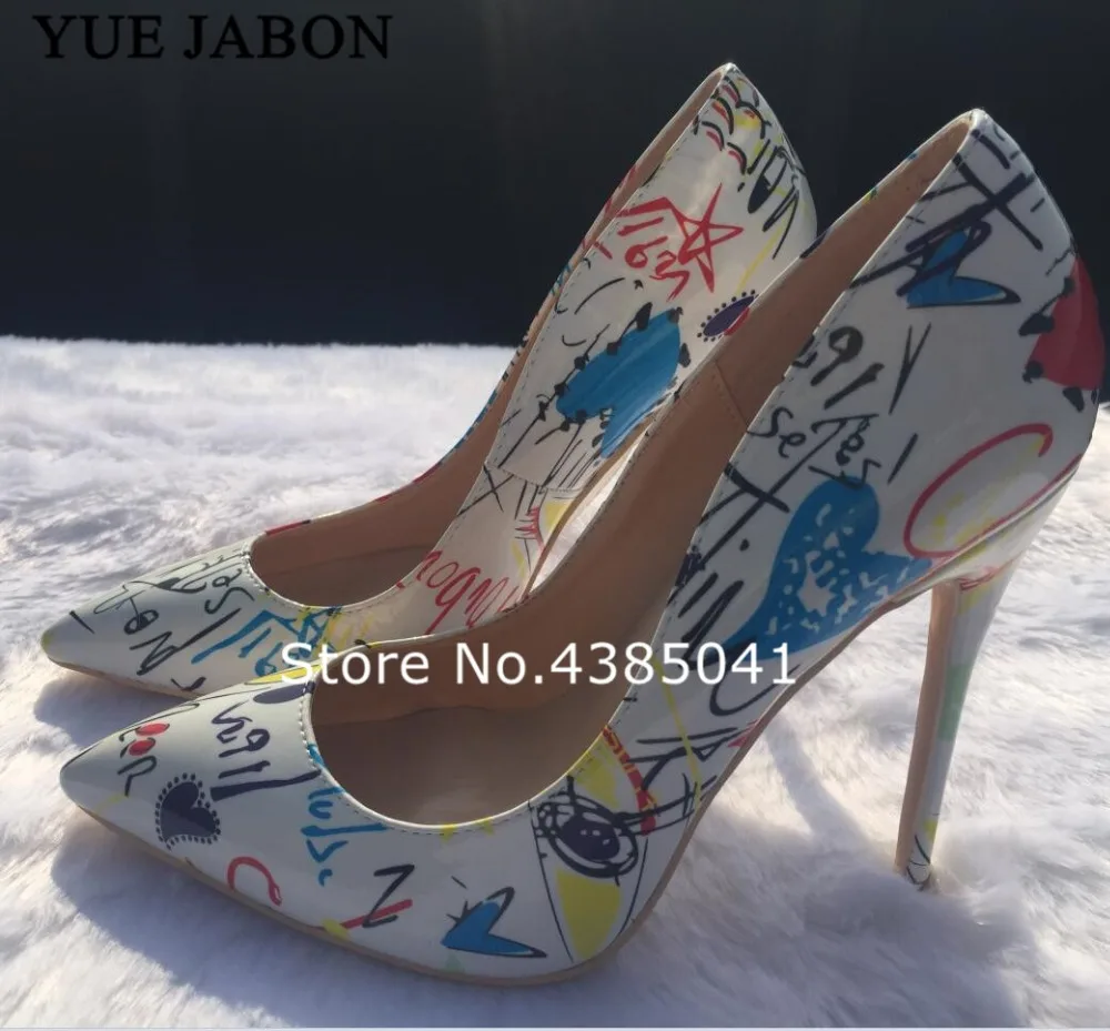 Hot Woman Sexy High Heels Spring Wedding Party Women Shoes Stiletto White Heart Graffiti Colorful Women Pumps sapato feminino
Hot Woman Sexy High Heels Spring Wedding Party Women Shoes Stiletto White Heart Graffiti Colorful Women Pumps sapato feminino