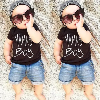 Fashion 2PCS Newborn Baby Clothes 2018 Summer Boys Letter Print Baby Clothes Set Short Jeans Short Sleeves Outfits Sunsuit
Fashion 2PCS Newborn Baby Clothes 2018 Summer Boys Letter Print Baby Clothes Set Short Jeans Short Sleeves Outfits Sunsuit