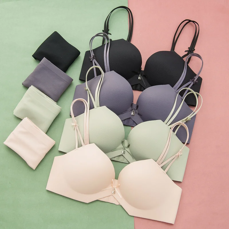 Roseheart New Women Fashion Solid Green Purple Sexy Underwear Bow Straps Cotton Panties Wireless Bra Sets One-Piece Bras
Roseheart New Women Fashion Solid Green Purple Sexy Underwear Bow Straps Cotton Panties Wireless Bra Sets One-Piece Bras