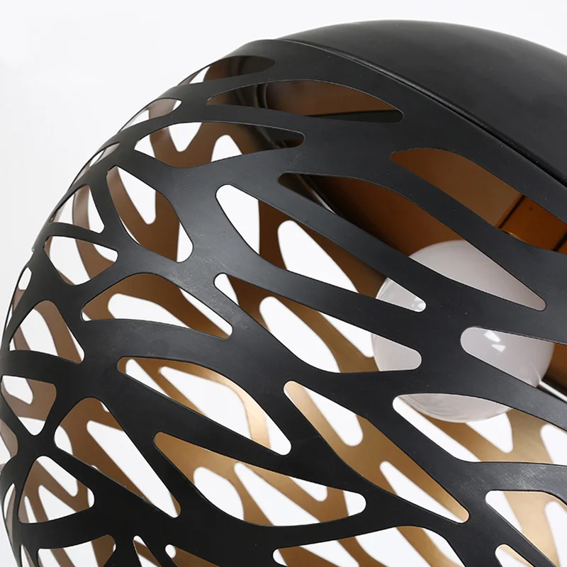Modern Laser Cut Pendant Light Indoor Decorative Dining Room Pendant Lamp Black White Contemporary Pendant Light (2)