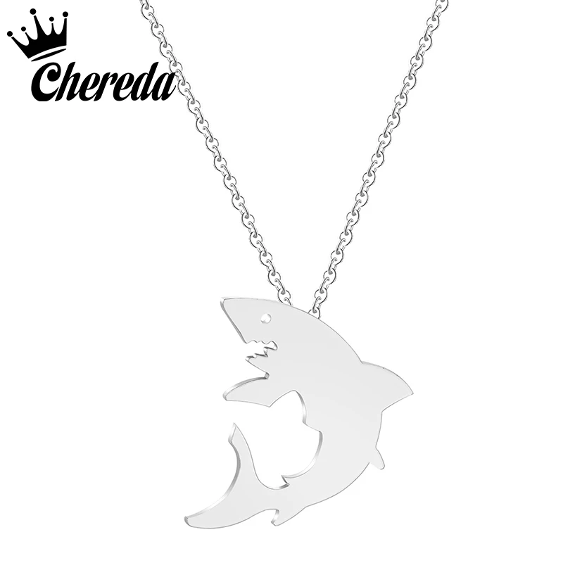 

Chereda Stainless Steel Necklace For Women Man Lover's Animal Gold Silver Color Pendant Necklace Engagement Jewelry