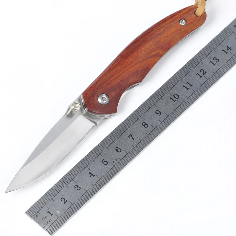 Newest portable key chain knife 59HRC D2 blade wood handle pocket folding knife outdoor camping EDC tool Survival utility knives
Newest portable key chain knife 59HRC D2 blade wood handle pocket folding knife outdoor camping EDC tool Survival utility knives