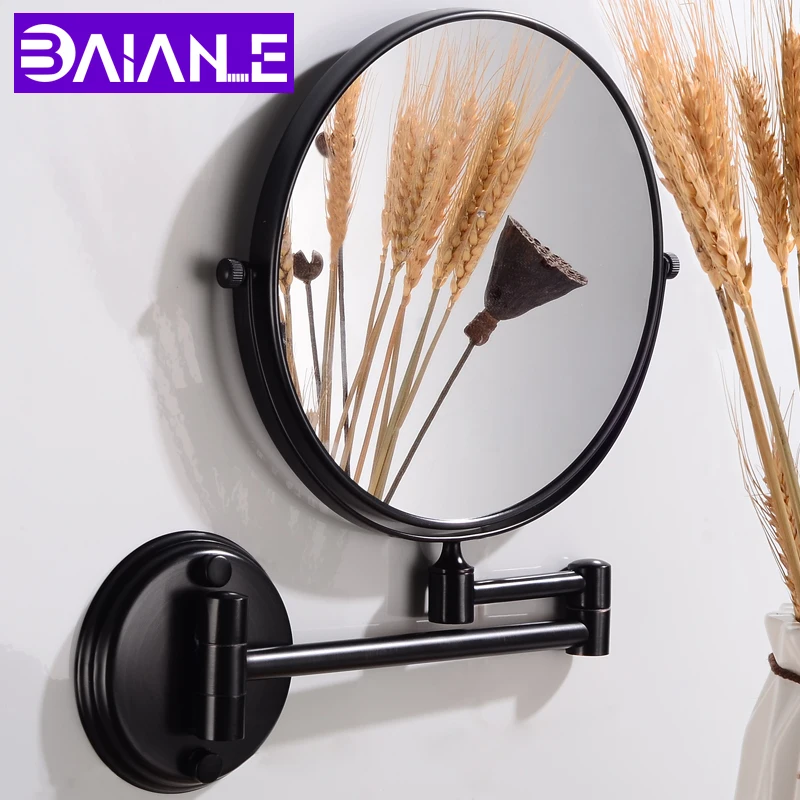 Bathroom Mirror Black Stainless Steel Cosmetic Mirror Magnifying 8 inch Round Folding Makeup Mirror Wall Mounted Adjustable
Bathroom Mirror Black Stainless Steel Cosmetic Mirror Magnifying 8 inch Round Folding Makeup Mirror Wall Mounted Adjustable