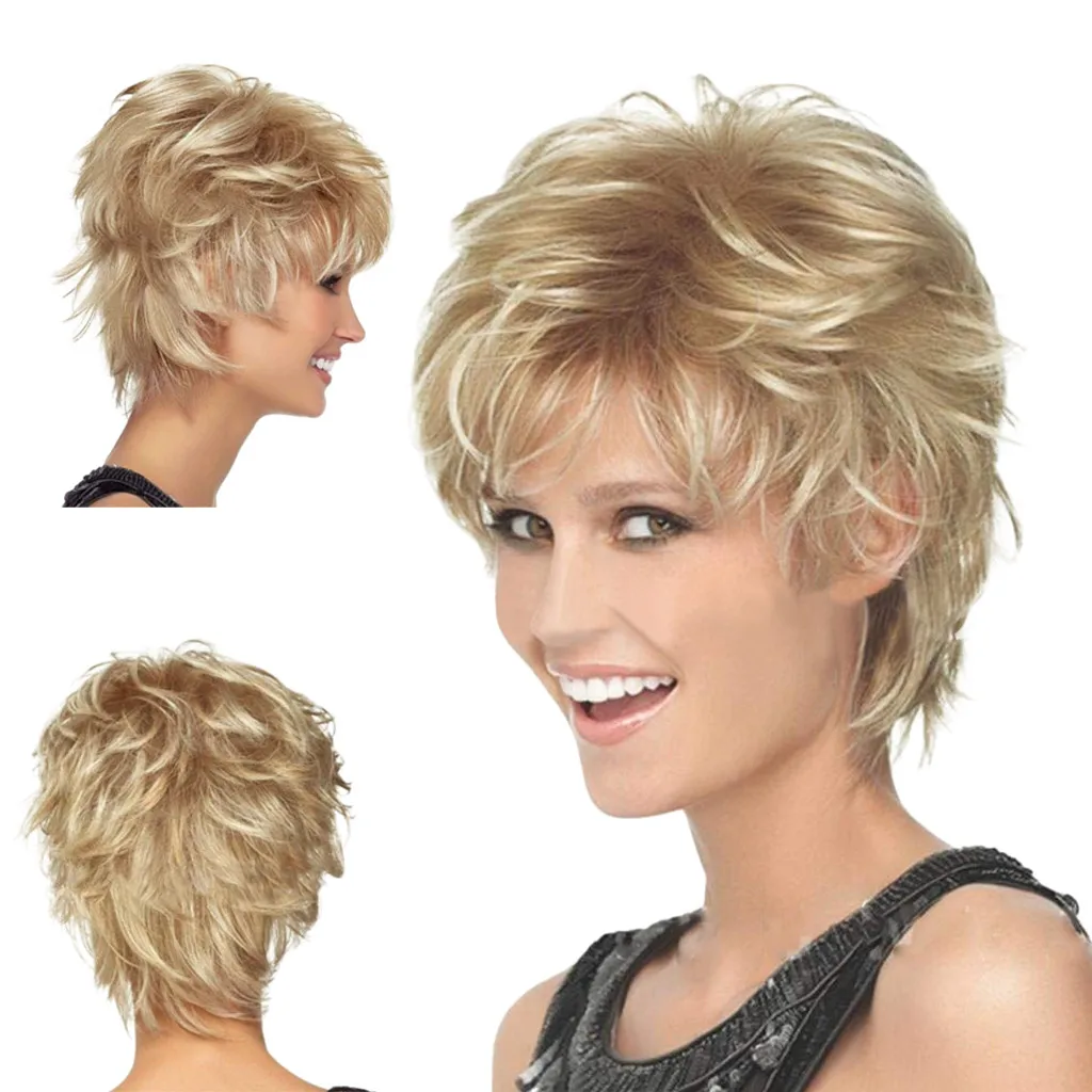 Fashion Women Short Curly Wigs Gold Full Wavy Wigs Hair Styling Synthetic Wig 2U81123
Fashion Women Short Curly Wigs Gold Full Wavy Wigs Hair Styling Synthetic Wig 2U81123