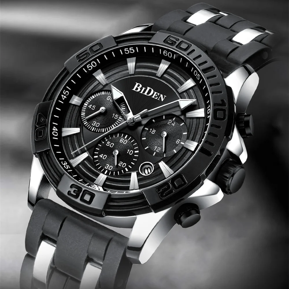 Relogios Masculinos BIDEN Men's Watch Sports Chronograph Casual Fashion Quartz Watch Silicone Waterproof Stopwatch Men's Clock
Relogios Masculinos BIDEN Men's Watch Sports Chronograph Casual Fashion Quartz Watch Silicone Waterproof Stopwatch Men's Clock