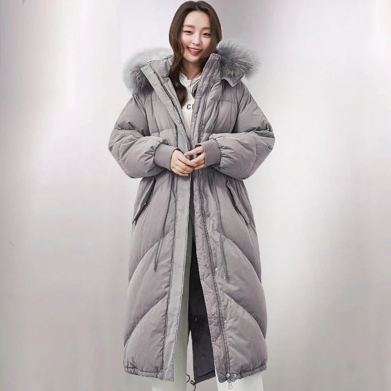 high quality White Duck Down Jackets Women Winter Warm Big Fox fur collar Hooded Overcoat Female Down Long Coats
high quality White Duck Down Jackets Women Winter Warm Big Fox fur collar Hooded Overcoat Female Down Long Coats