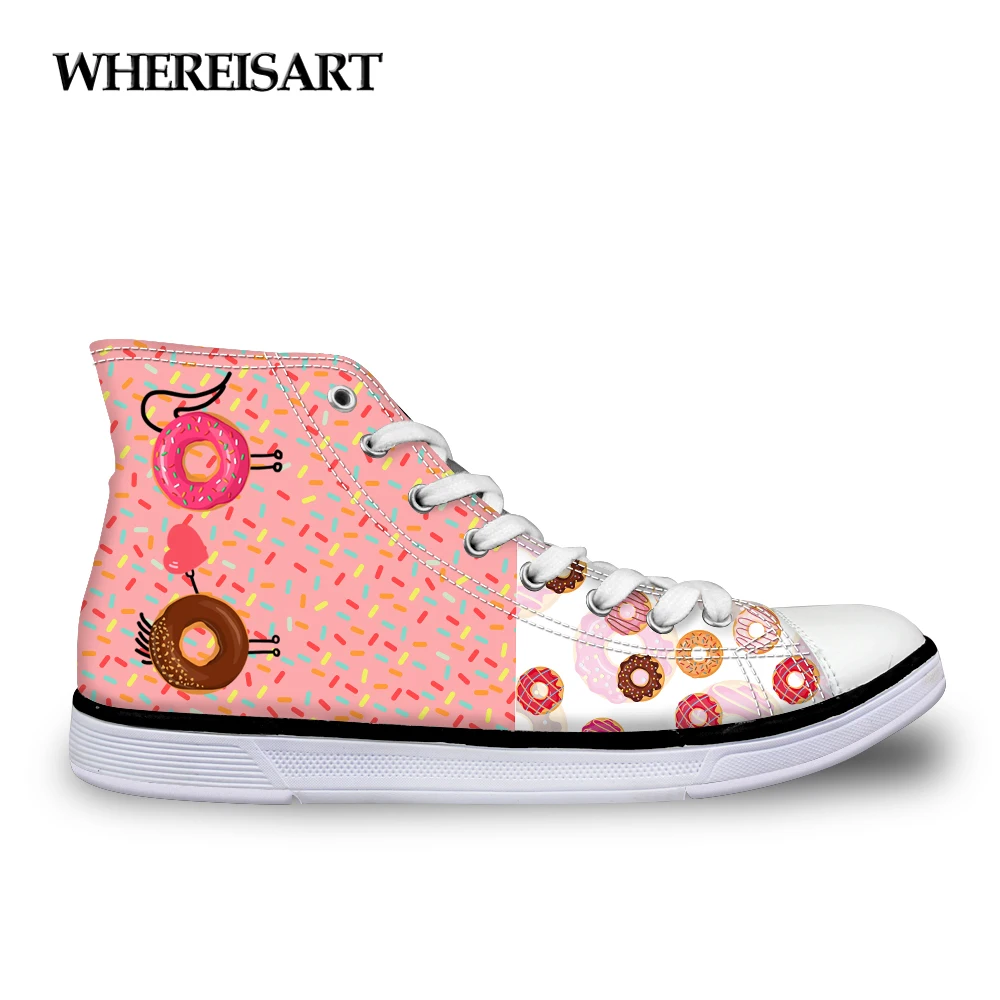 WHEREISART Sweet Donuts Printed Women High Top Casual Shoes 2019 Autumn Fashion Pink Vulcanize Shoes for Ladies Canvas Women
WHEREISART Sweet Donuts Printed Women High Top Casual Shoes 2019 Autumn Fashion Pink Vulcanize Shoes for Ladies Canvas Women