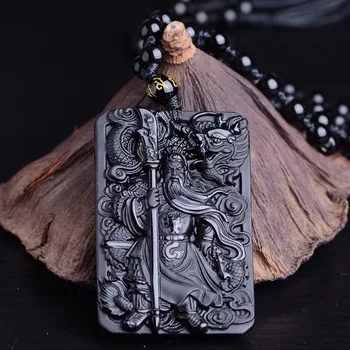 Natural Black Obsidian Dragon GuanYun Necklace Pendant Hand-Carved Lucky Amulet Pendant Men's Jewelry With Free Beads Chain
Natural Black Obsidian Dragon GuanYun Necklace Pendant Hand-Carved Lucky Amulet Pendant Men's Jewelry With Free Beads Chain