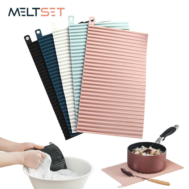 Mini Foldable Non-slip Washboard Silicone Dish Drying Mat Kitchen Drain Pad Square Insulation Mats Home Kitchen Tool 30*18cm
Mini Foldable Non-slip Washboard Silicone Dish Drying Mat Kitchen Drain Pad Square Insulation Mats Home Kitchen Tool 30*18cm