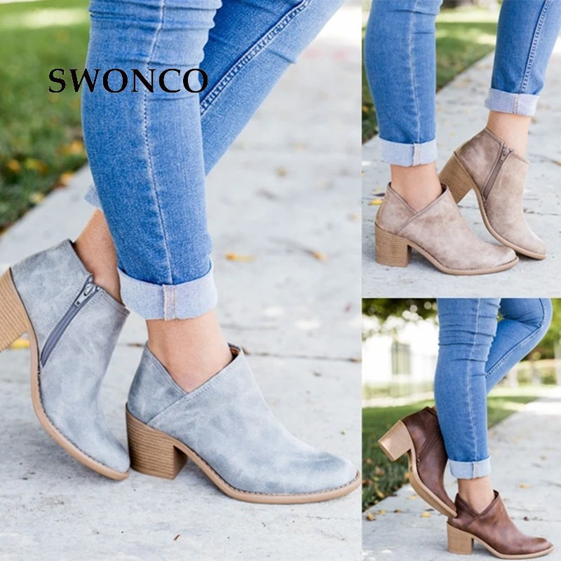 Womens Real leather shoes ankle boots gold Sole 2018Autumn Winter with Box Hi-Q