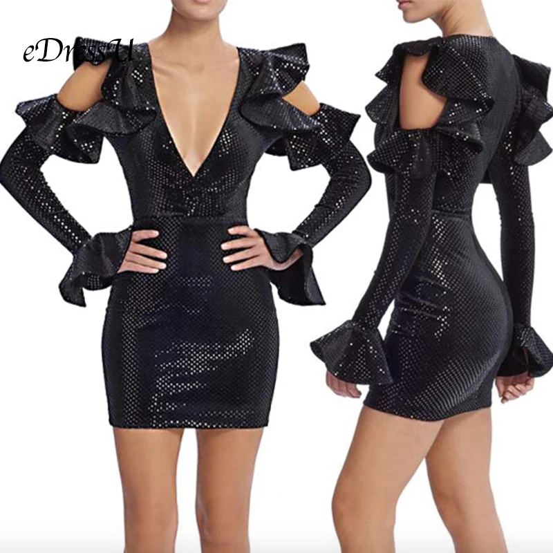 2019 Women Sequins Evening Party Dress Black Red Carpet Gala Celebrity Style Sexy Club Ruffle Bandage Dress eDressU OSH-18639
2019 Women Sequins Evening Party Dress Black Red Carpet Gala Celebrity Style Sexy Club Ruffle Bandage Dress eDressU OSH-18639