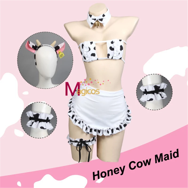 Anime Summer Swimsuit Honey Cow Maid Cosplay Costume Sexy Bikini Set Swimwear Private Shoot Spandex Bra Costumes For Women
Anime Summer Swimsuit Honey Cow Maid Cosplay Costume Sexy Bikini Set Swimwear Private Shoot Spandex Bra Costumes For Women