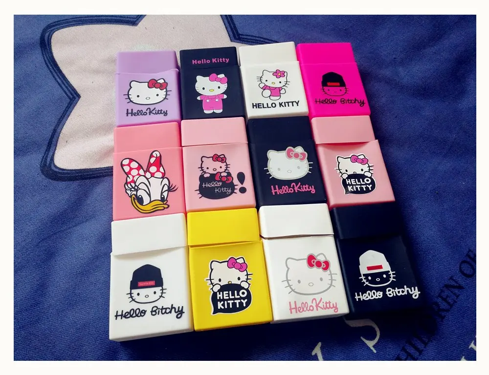 12 Styles Fashion Women's Soft Rubber Cigarette Case Cover Smoking Lady Holding 20 Cigarettes Hello Kitty Cigarette Box Pack
12 Styles Fashion Women's Soft Rubber Cigarette Case Cover Smoking Lady Holding 20 Cigarettes Hello Kitty Cigarette Box Pack