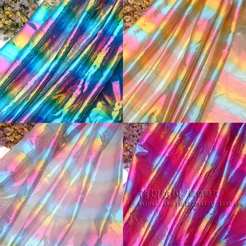 2m/lot Colorful Stripes Gilded Fabrics Rainbow Highlights Full Plate Stage Shows Costume Toys Doll Decoration tulle
2m/lot Colorful Stripes Gilded Fabrics Rainbow Highlights Full Plate Stage Shows Costume Toys Doll Decoration tulle