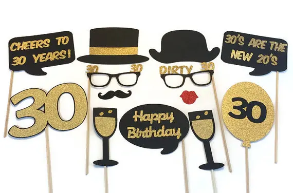 Photo Booth Props set Dirty 30 Birthday Weddings, Parties photobooth party masks 13piece set
Photo Booth Props set Dirty 30 Birthday Weddings, Parties photobooth party masks 13piece set