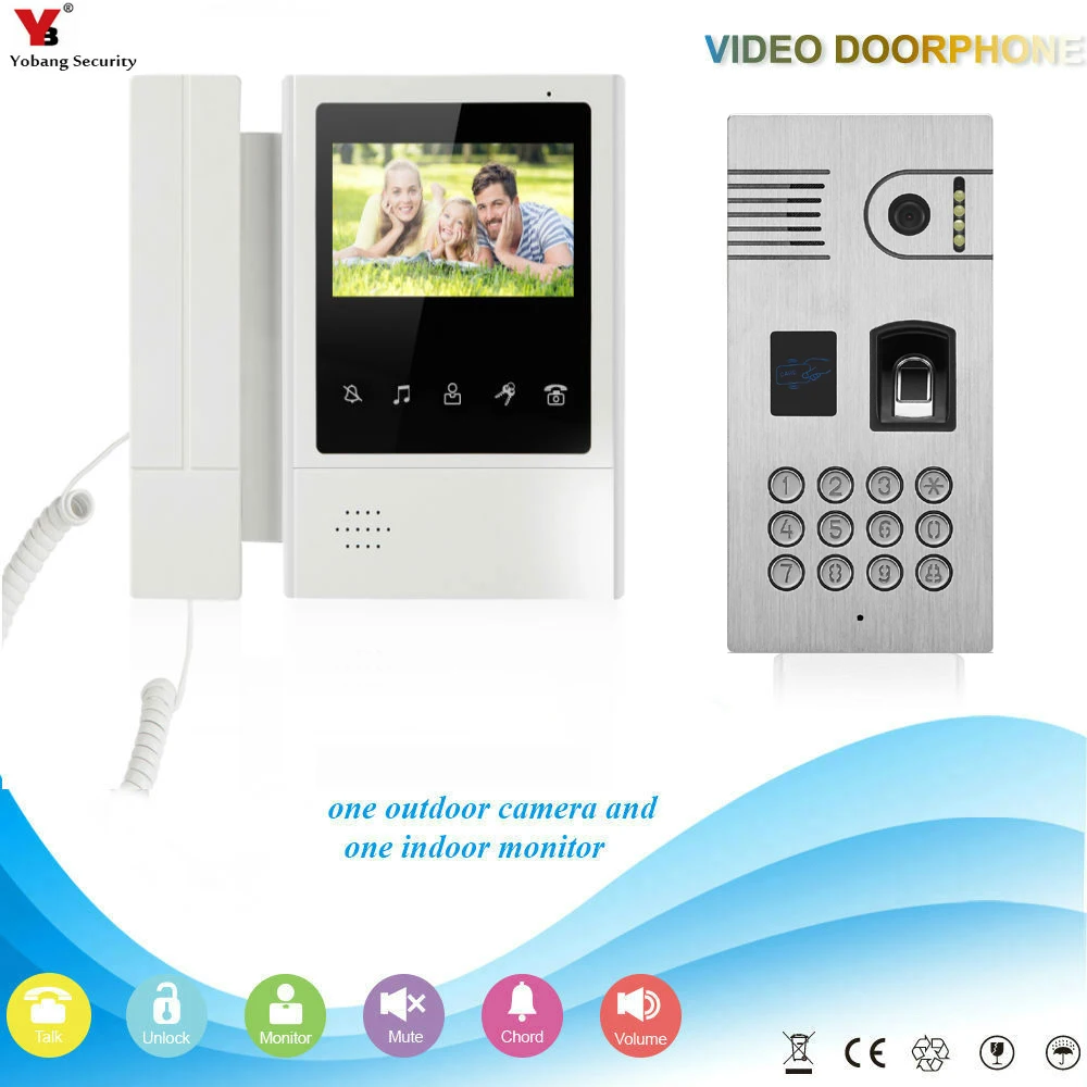 YobangSecurity Video Intercom 4.3 Inch Monitor Video Doorbell Door Phone Fingerprint Password Camera System RFID Access Control
YobangSecurity Video Intercom 4.3 Inch Monitor Video Doorbell Door Phone Fingerprint Password Camera System RFID Access Control