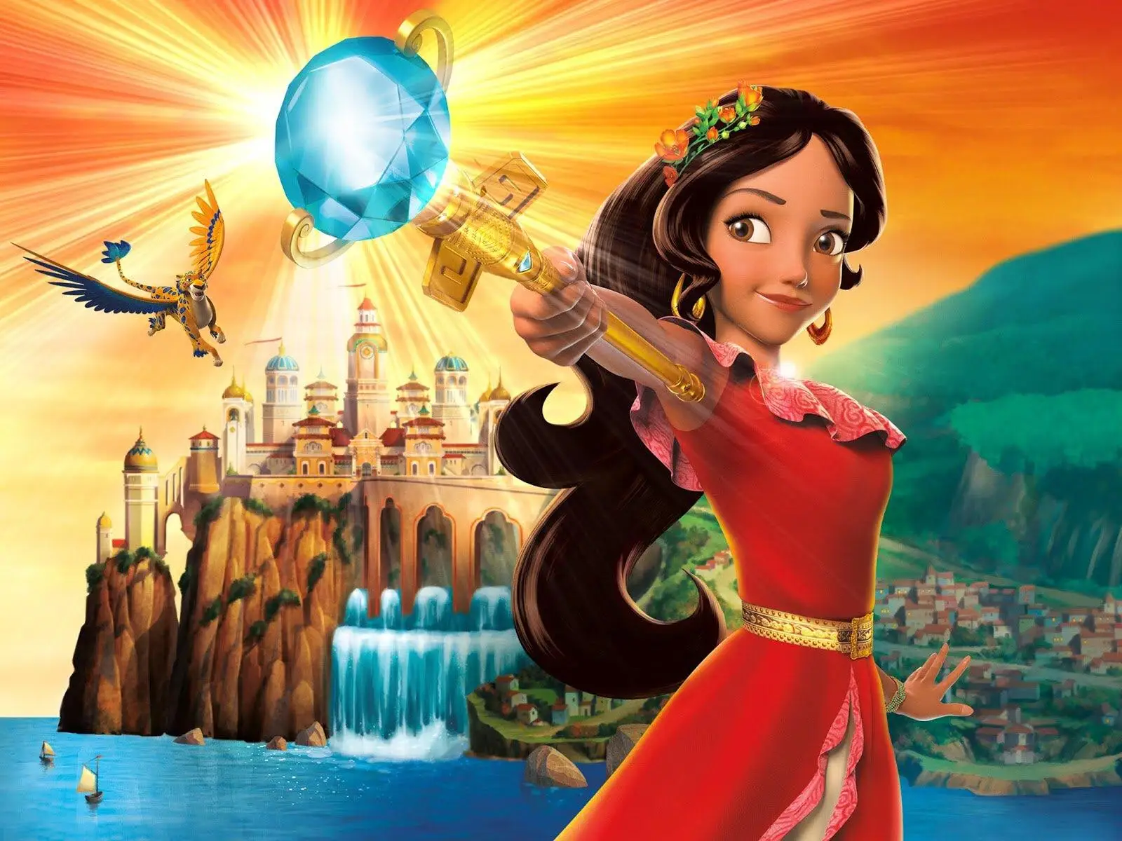Elena Avalor Princess Castle Palace Animals waterfall sea mountain backdrop Vinyl cloth Computer printed wall Background
Elena Avalor Princess Castle Palace Animals waterfall sea mountain backdrop Vinyl cloth Computer printed wall Background