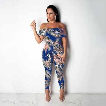 Women Sexy Slash Neck Ruffles Off Shoulder Casual Jumpsuits Elegant Floral Print Bodycon Rompers With Sashes Overalls
Women Sexy Slash Neck Ruffles Off Shoulder Casual Jumpsuits Elegant Floral Print Bodycon Rompers With Sashes Overalls