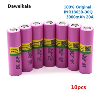 10pcs Daweikala Original ForSamsung 18650 Battery 3000mah INR18650 30Q 20A Discharge Li-ion Rechargeable Battery for E-cigarette
10pcs Daweikala Original ForSamsung 18650 Battery 3000mah INR18650 30Q 20A Discharge Li-ion Rechargeable Battery for E-cigarette
