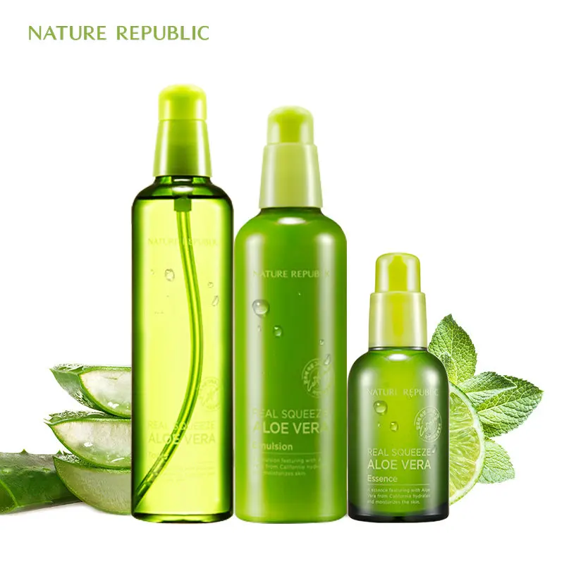 Nature Republic Real Squeeze Aloe Vera Toner Emulsion Essence Moisturizing Control Oil Soothe Skin Korean Skin Care Set
Nature Republic Real Squeeze Aloe Vera Toner Emulsion Essence Moisturizing Control Oil Soothe Skin Korean Skin Care Set