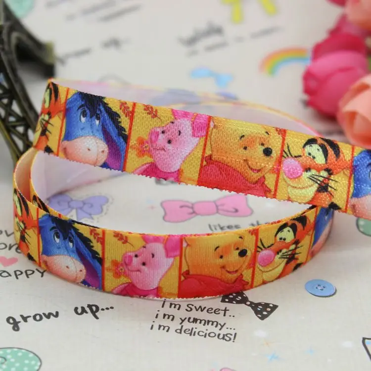 DHK 5/8 inch 5yards Fold Over Elastic FOE Winnie printed ribbon headband hair band diy decoration OEM Wholesale C167
DHK 5/8 inch 5yards Fold Over Elastic FOE Winnie printed ribbon headband hair band diy decoration OEM Wholesale C167