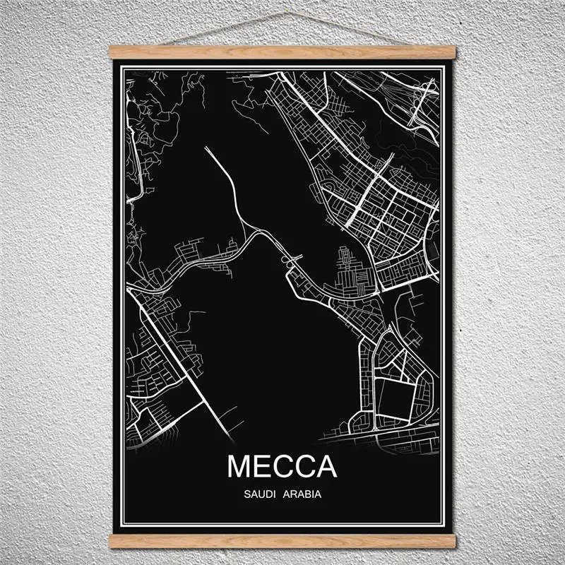 Can Be Customized MECCA Modern poster World City map Scroll Oil Painting Canvas Abstract print picture Cafe Bar With Frame
Can Be Customized MECCA Modern poster World City map Scroll Oil Painting Canvas Abstract print picture Cafe Bar With Frame