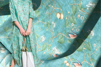 High Quality Natural Pure Ramie tissu Mint Bird patchwork Summer thin Style Dress Gown clothes fabric
High Quality Natural Pure Ramie tissu Mint Bird patchwork Summer thin Style Dress Gown clothes fabric