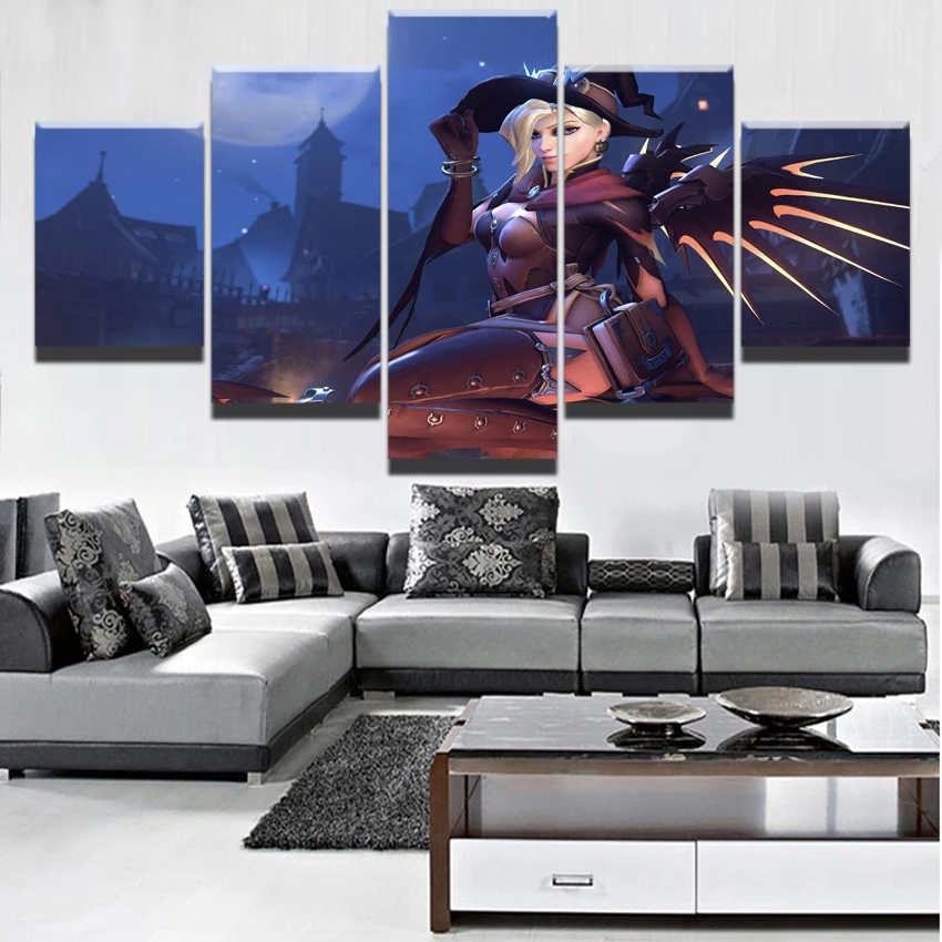 Canvas Painting Poster 5 Panel Halloween Mercy Overwatch Printed Game Pictures Home Decor For Living Room Wall Art Artwork
Canvas Painting Poster 5 Panel Halloween Mercy Overwatch Printed Game Pictures Home Decor For Living Room Wall Art Artwork