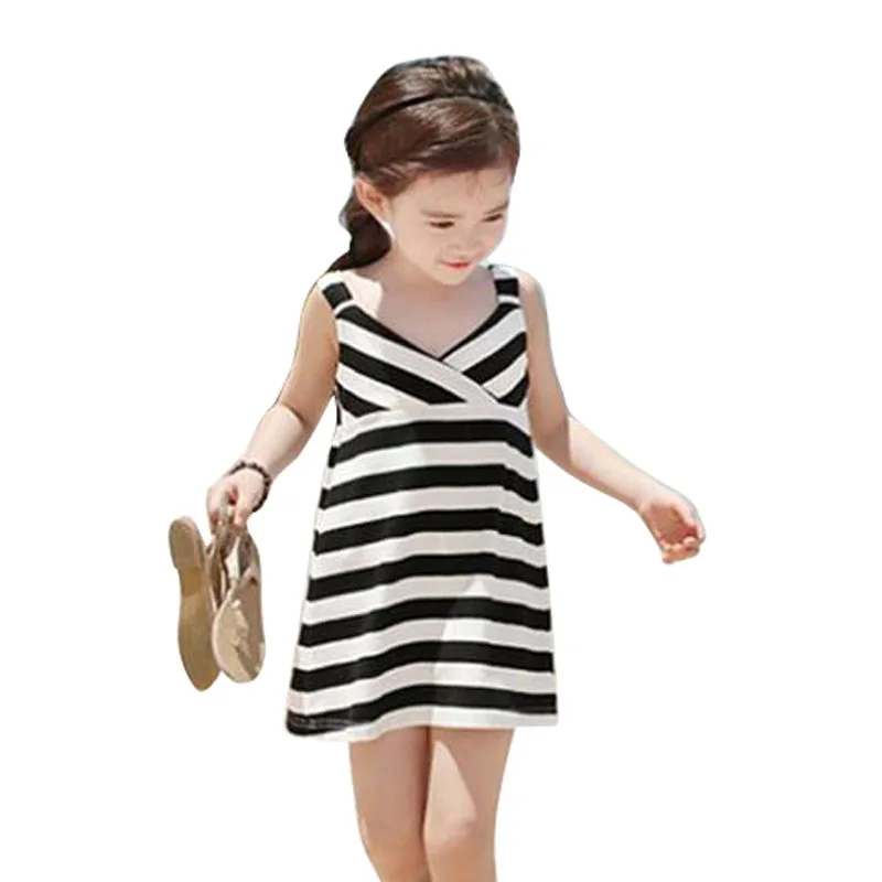 2019 New Children Clothes Girls Summer New Black White Striped Sleeveless Dress For Girls Kids Clothing Sweat Dress
2019 New Children Clothes Girls Summer New Black White Striped Sleeveless Dress For Girls Kids Clothing Sweat Dress