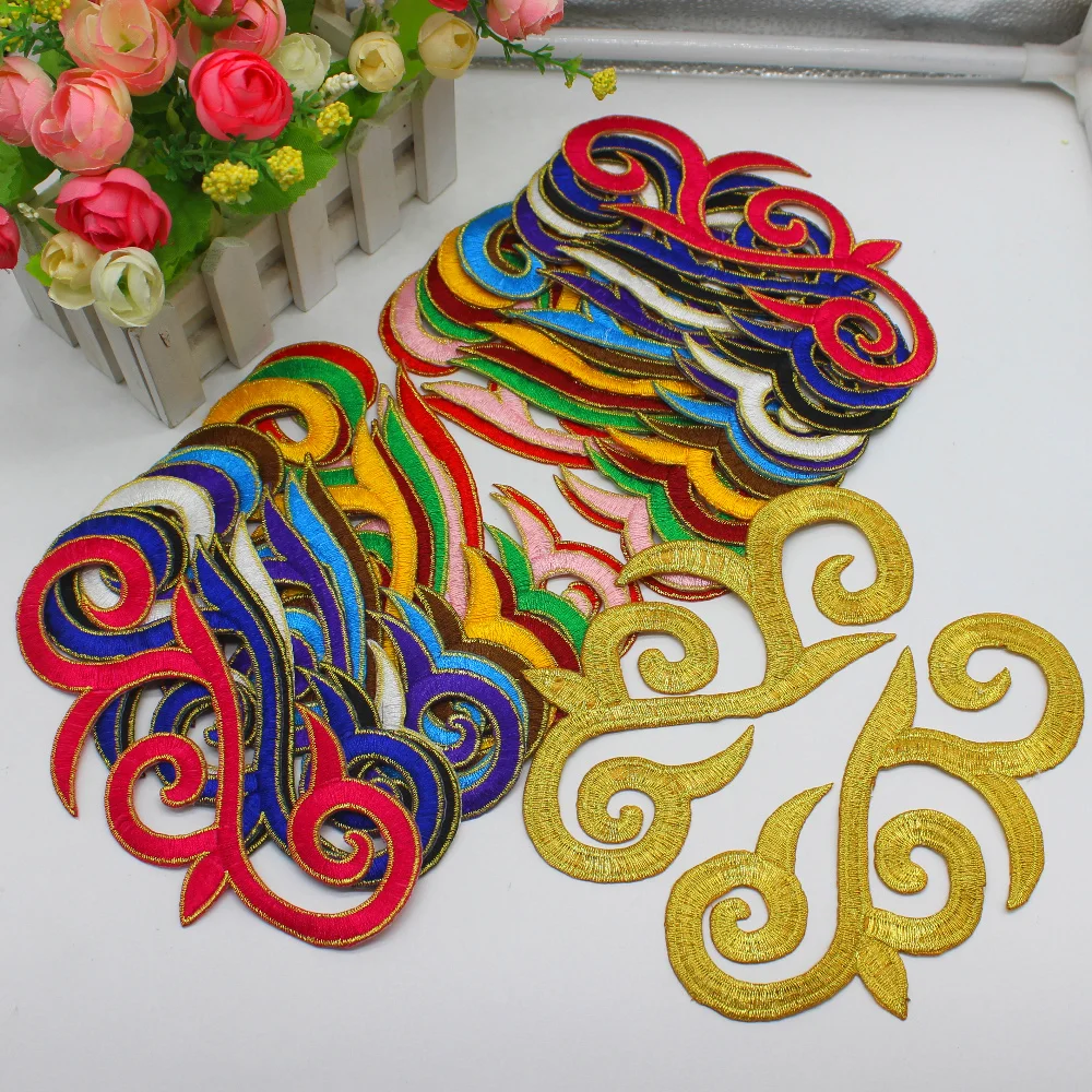 YACKALASI 5 Pairs Iron On Gold Appliqued Flower Trims Mirror Pairs Cosplay Costume 3D Embroidery Patches 18*7cm-Fuchsia/silver
YACKALASI 5 Pairs Iron On Gold Appliqued Flower Trims Mirror Pairs Cosplay Costume 3D Embroidery Patches 18*7cm-Fuchsia/silver