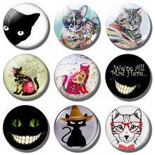 Peeping Black Cat 30 мм магнит на холодильник Черный кот любитель стекла кабошон магнитные стикеры на холодильник Note подсвечник, декоративные издел...(China)